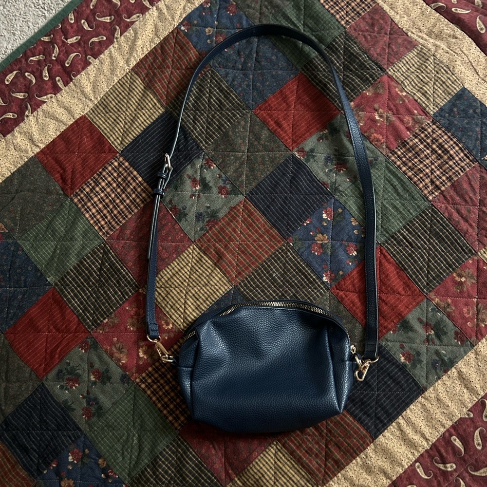 Do Everything in Love Dark Blue Crossbody Bag